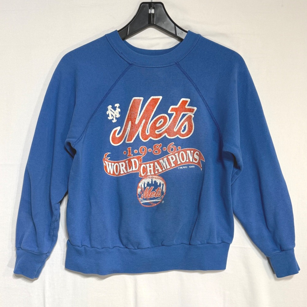 Vintage 1986 NY Mets World Champions Sweatshirt Youth Medium USA Made 80s MLB